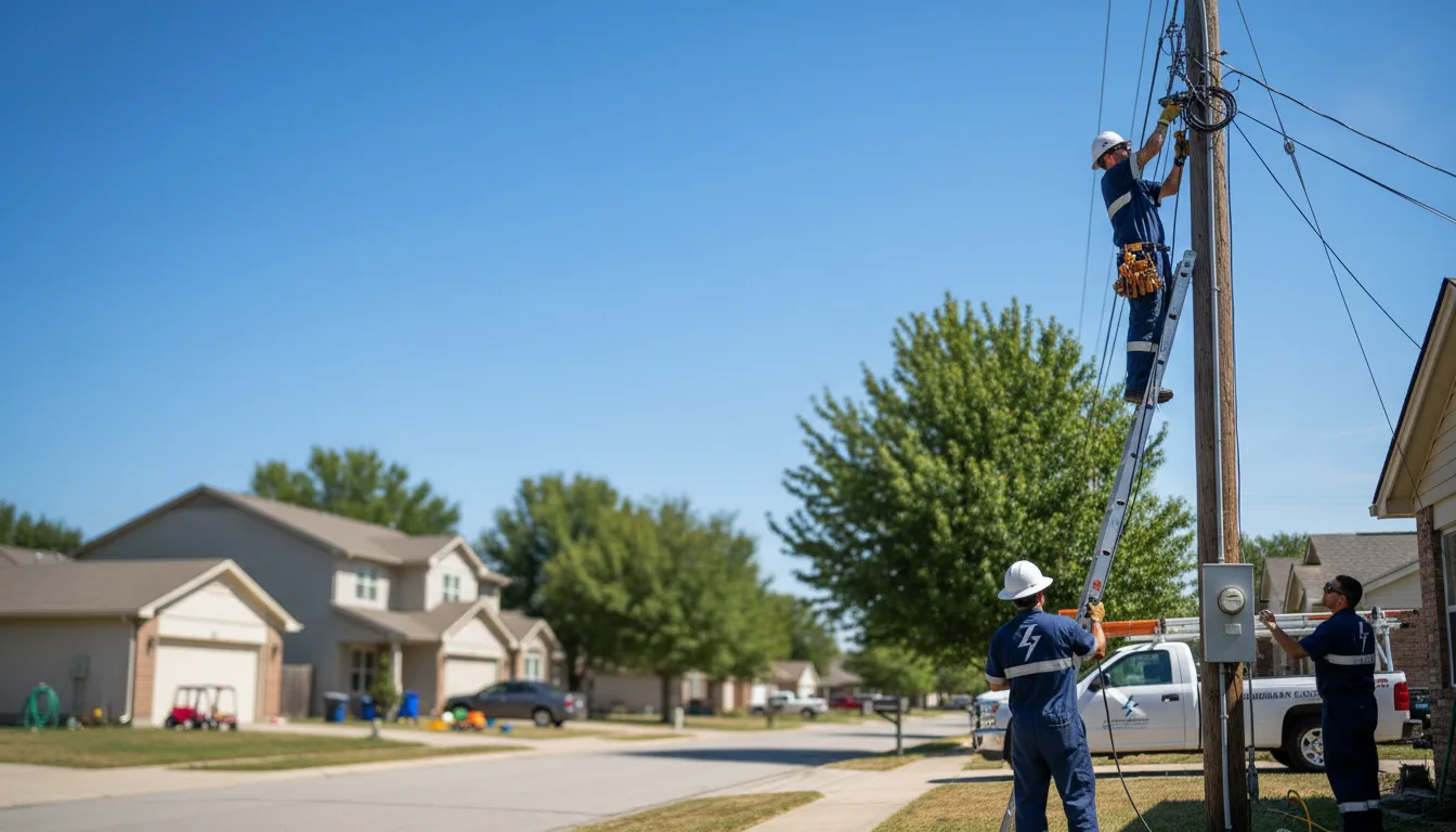 Residential electrician providing installation services in Dover, OK